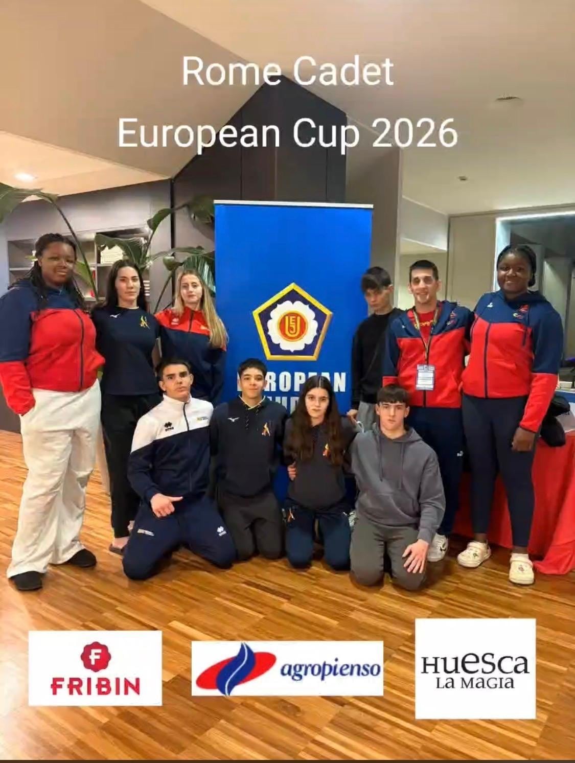 Judocas del CJ Binéfar en Roma