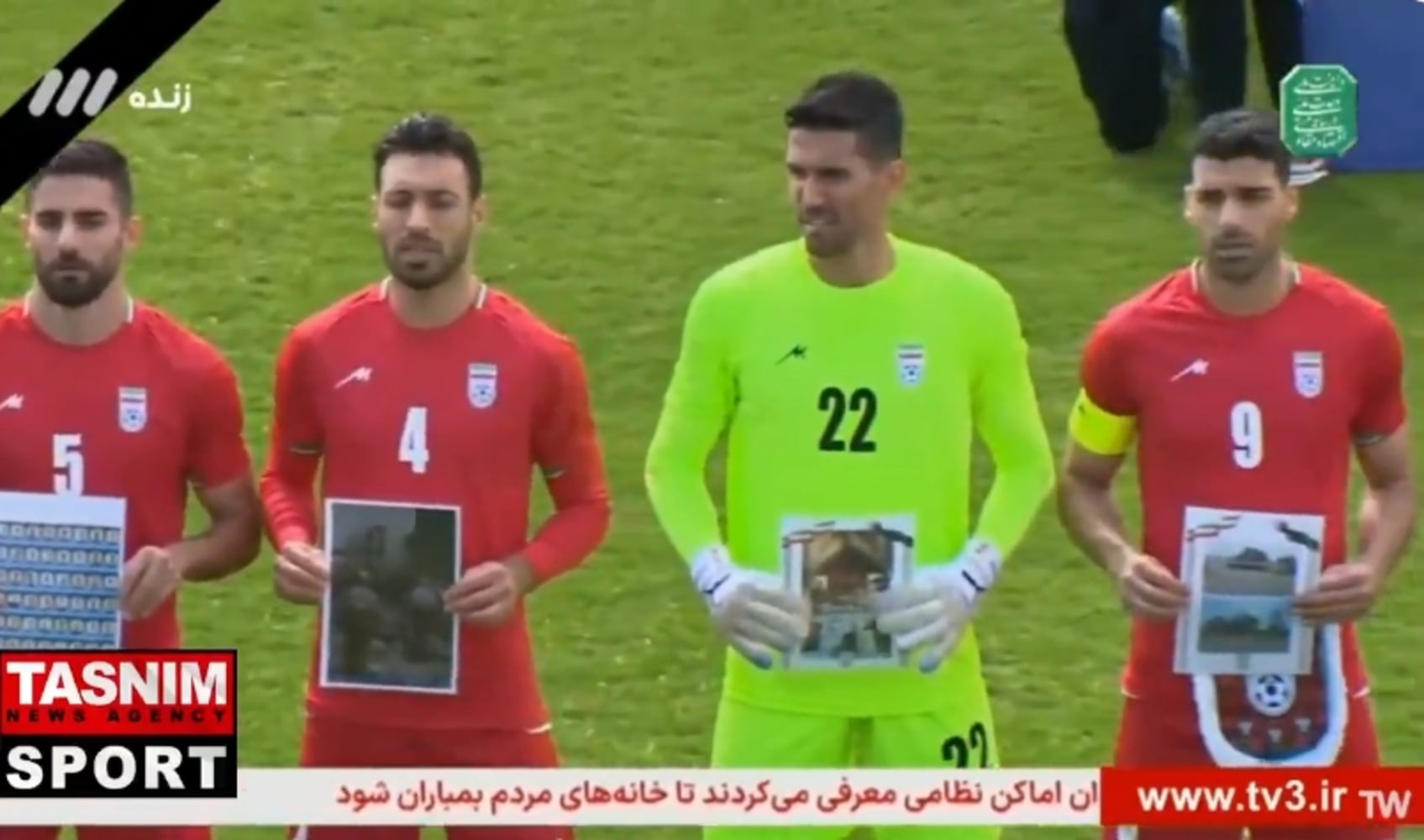 Protesta de la selección de Irán antes del amistoso ante Costa Rica