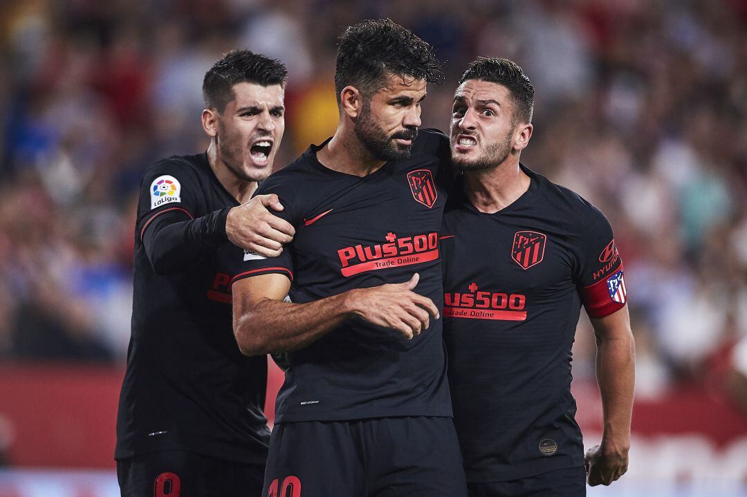 Álvaro Morata, Diego Costa y Koke.