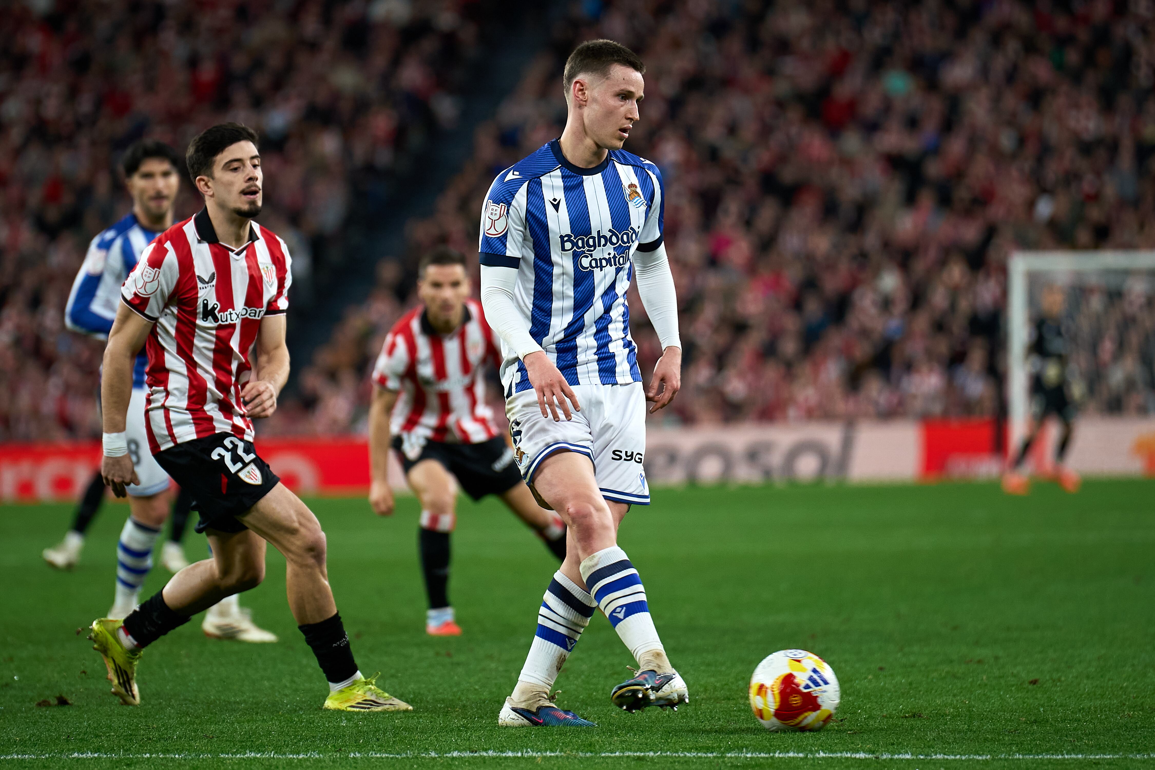 Beñat Turrientes, autor del gol de la ida de semifinales de Copa disputada este miércoles en San Mamés