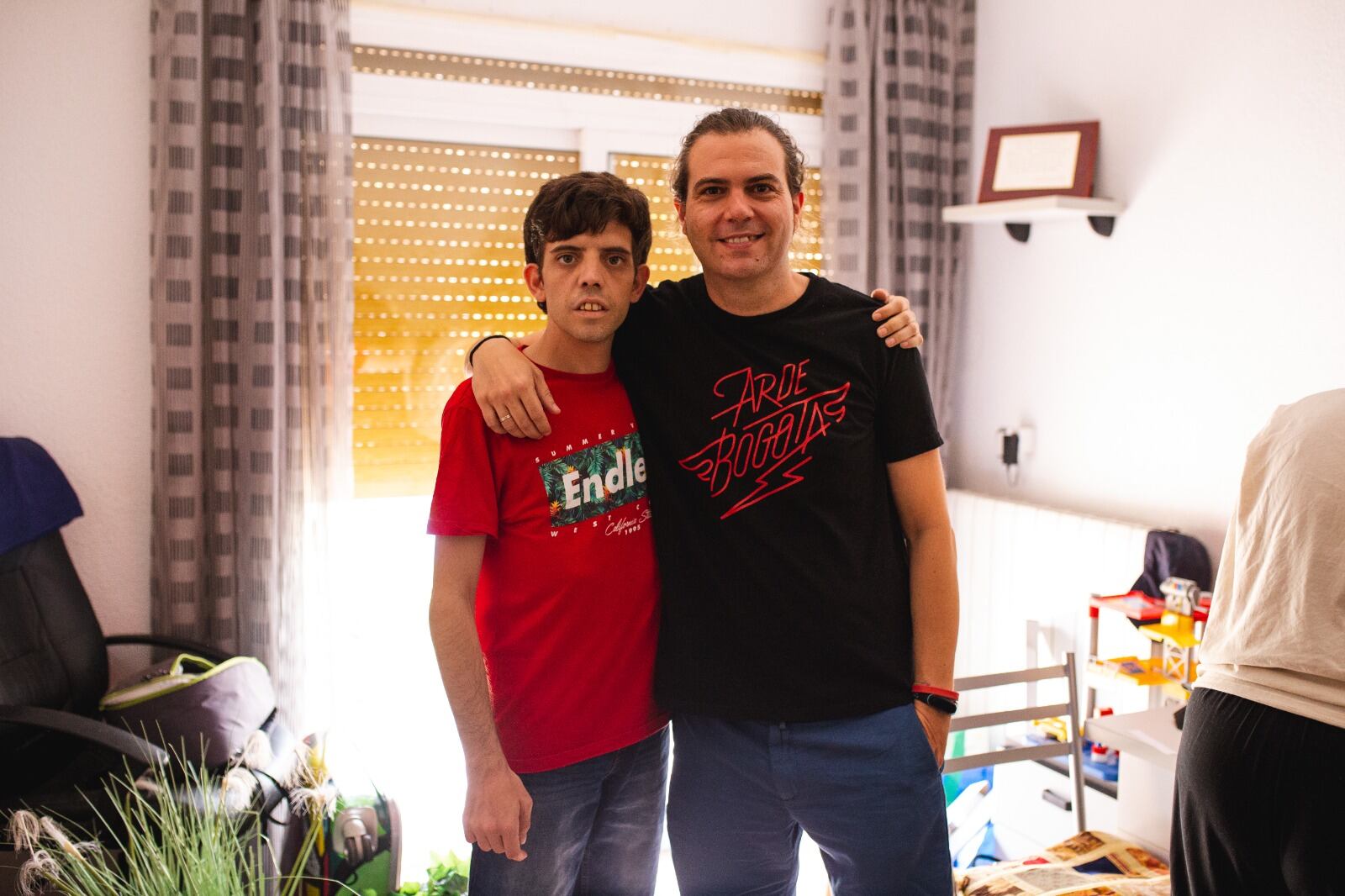 El actor Javier Bódalo, con Jesús Martínez, director lorquino en el rodaje de 'La Cena'