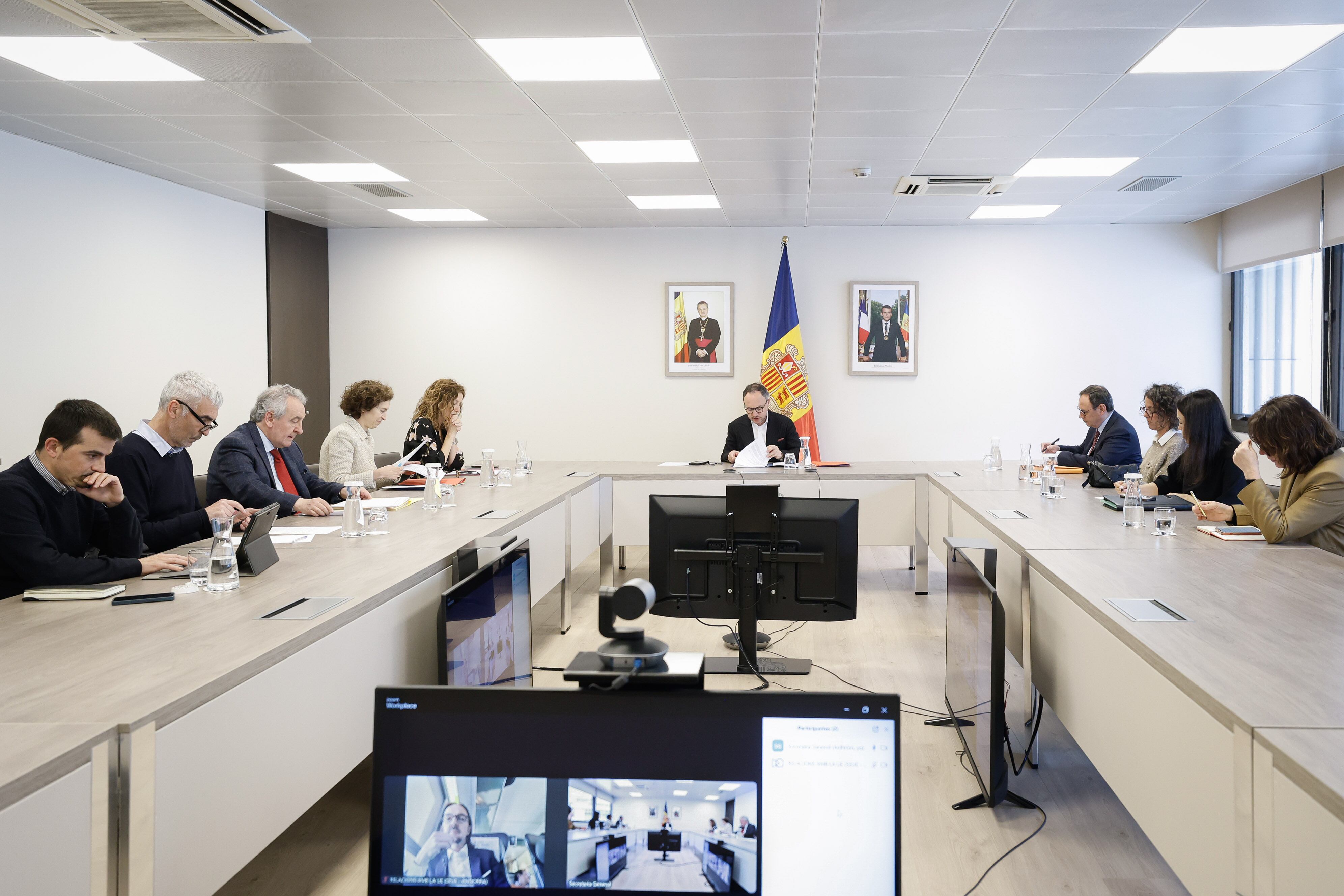 Un moment de la reunió dels integrants del pacte d'Estat per a la UE celebrada aquest dimecres