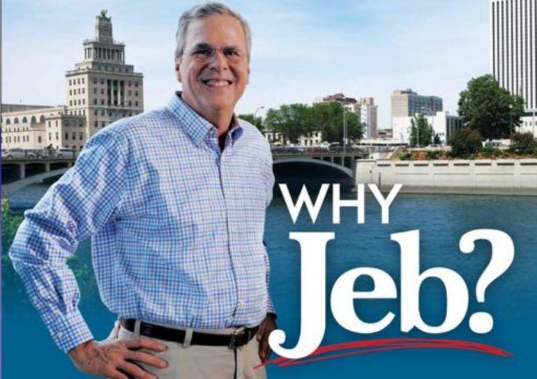 La foto del cartel que muesta la &#039;mano negra&#039; de Jeb Bush.