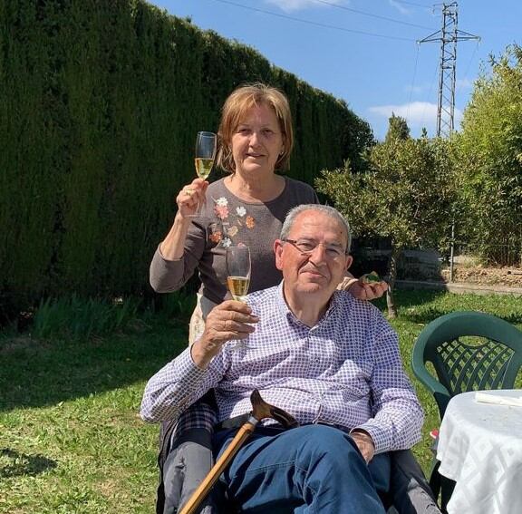 Lorenzo Otín, junto a su mujer