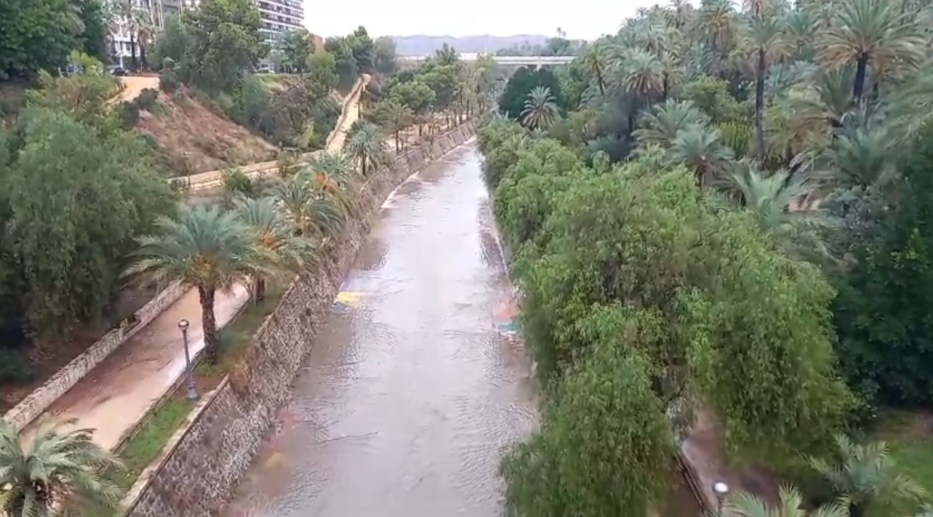 Río Vinalopó lleno por las últimas lluvias