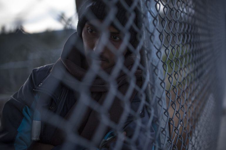 Fotografía del centro de registrado de refugiados en Moria. 