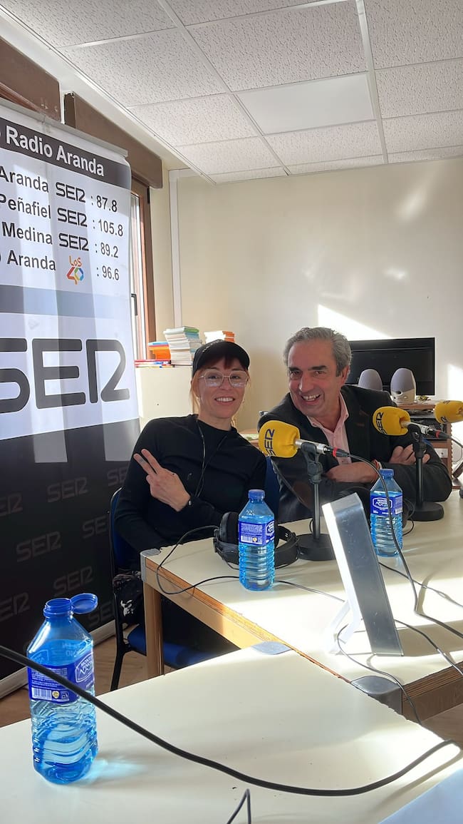 Lula Goce con el alcalde de Roa, David Colinas