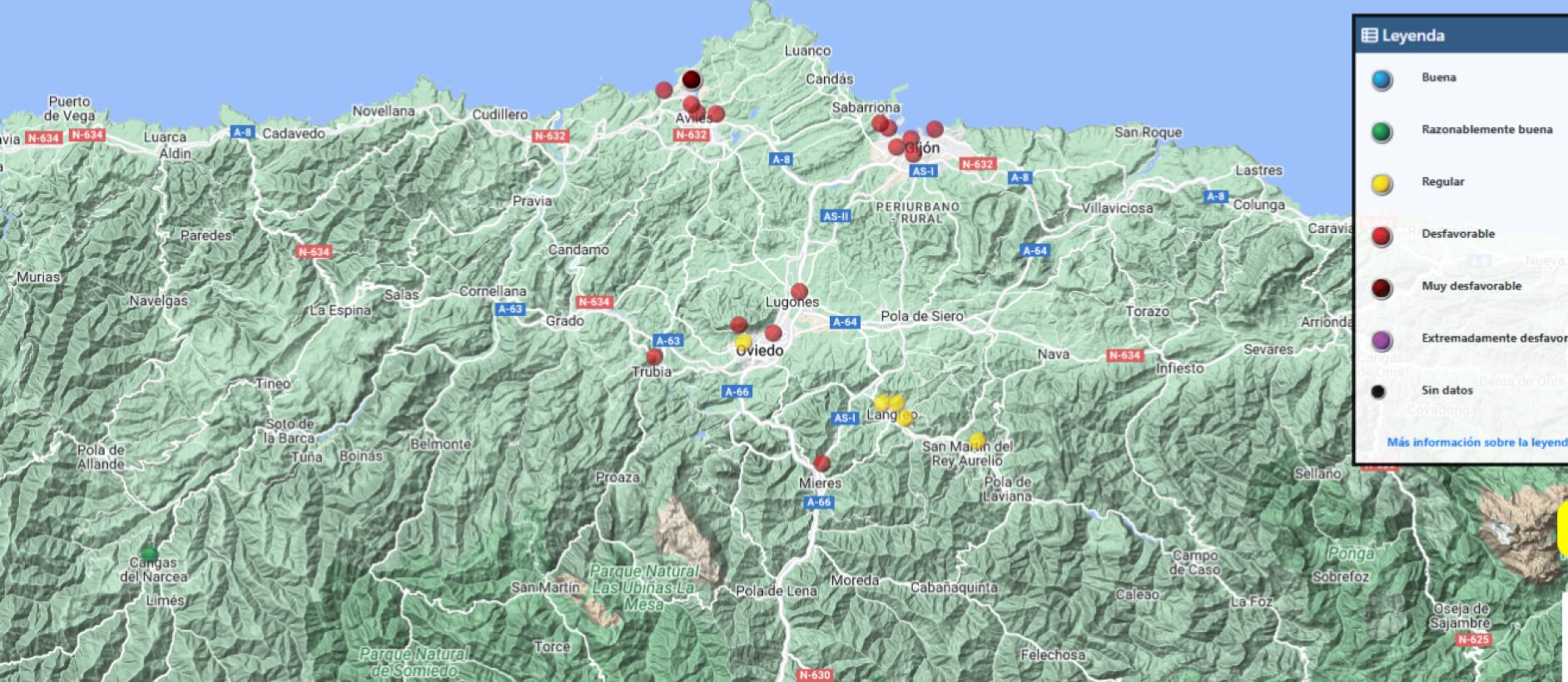 El área de Oviedo supera desde hace 3 días los niveles aconsejables de partículas contaminantes