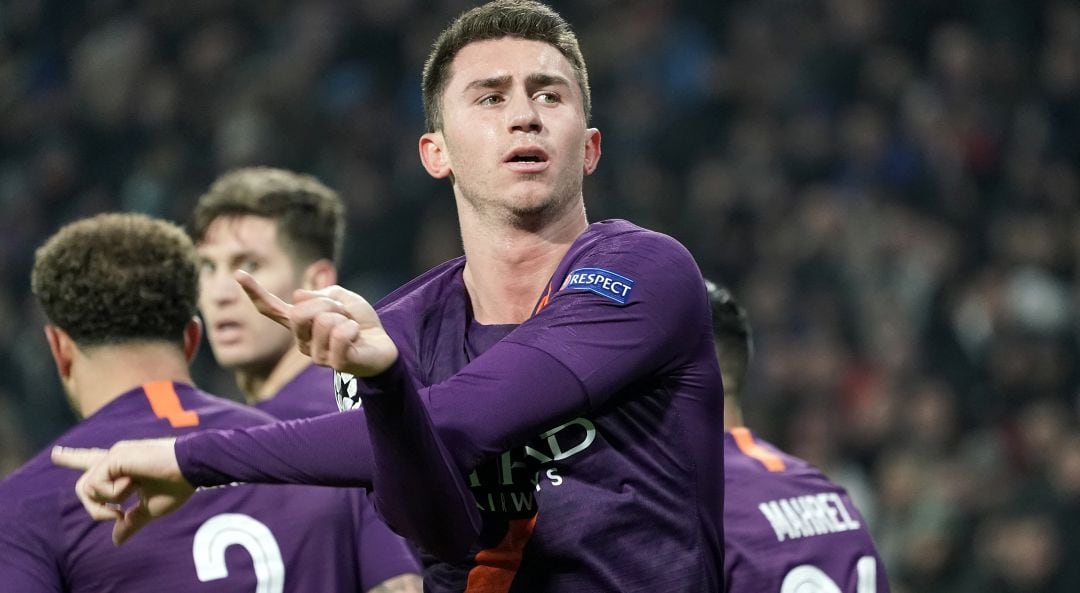 Laporte, en un partido con el Manchester City.