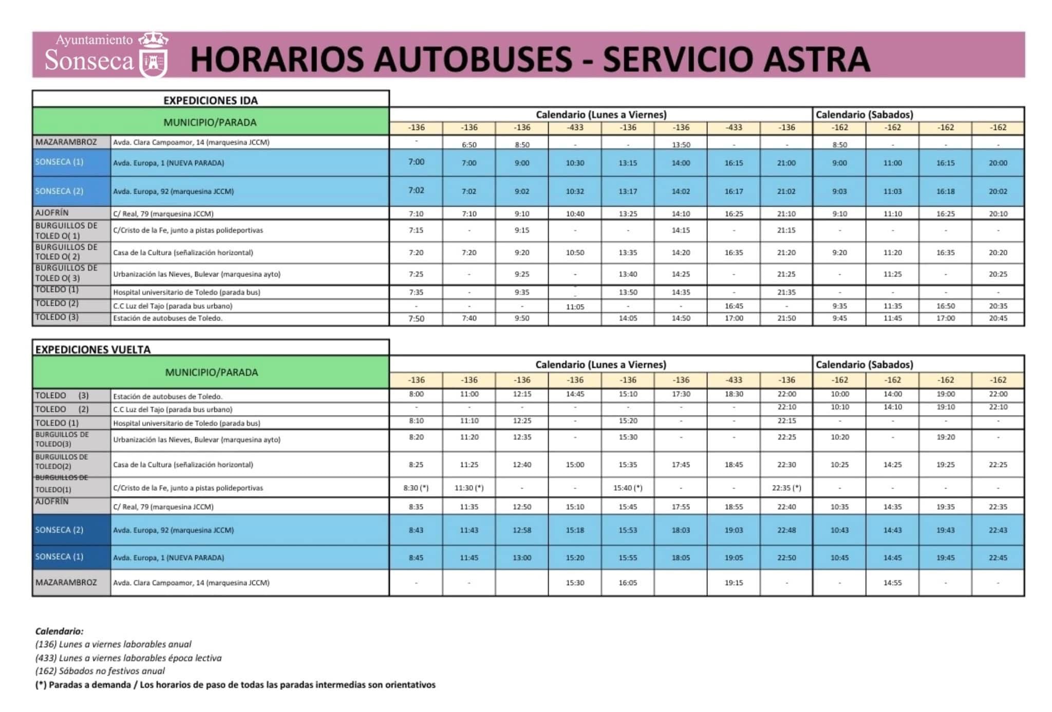 La línea ASTRA de Burguillos, también, llegará a Ajofrín, Mazarambroz, Sonseca y Burguillos