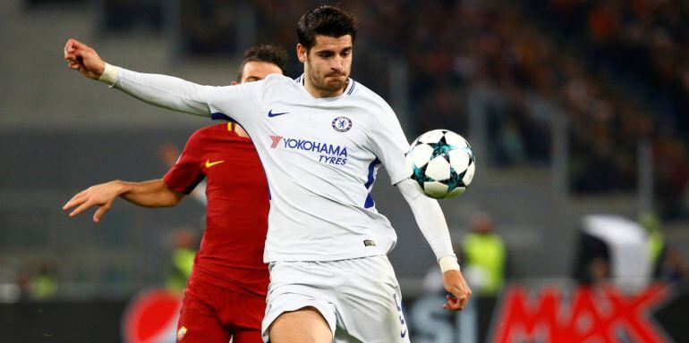 Álvaro Morata, en acción con el Chelsea.