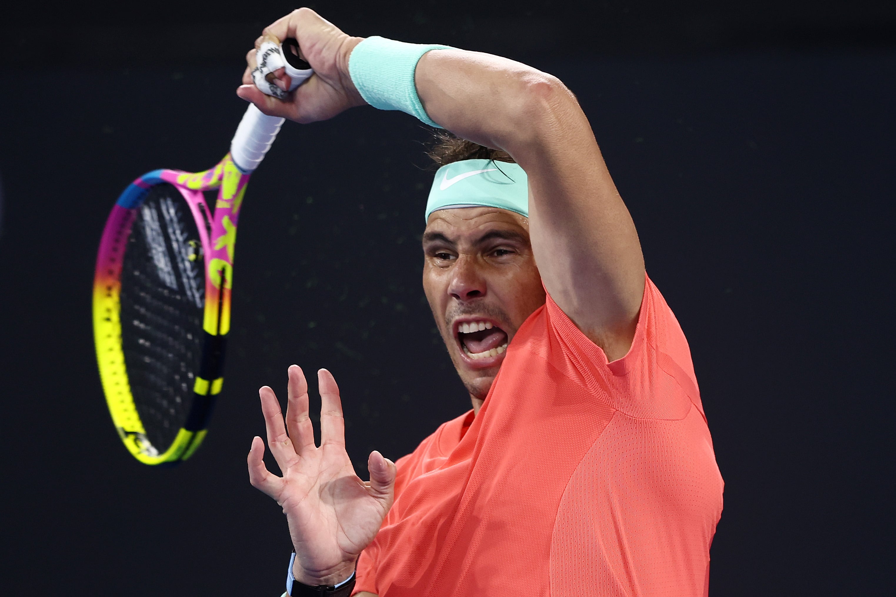 Rafa Nadal, durante su partido contra Jordan Thompson en cuartos de final de Brisbane