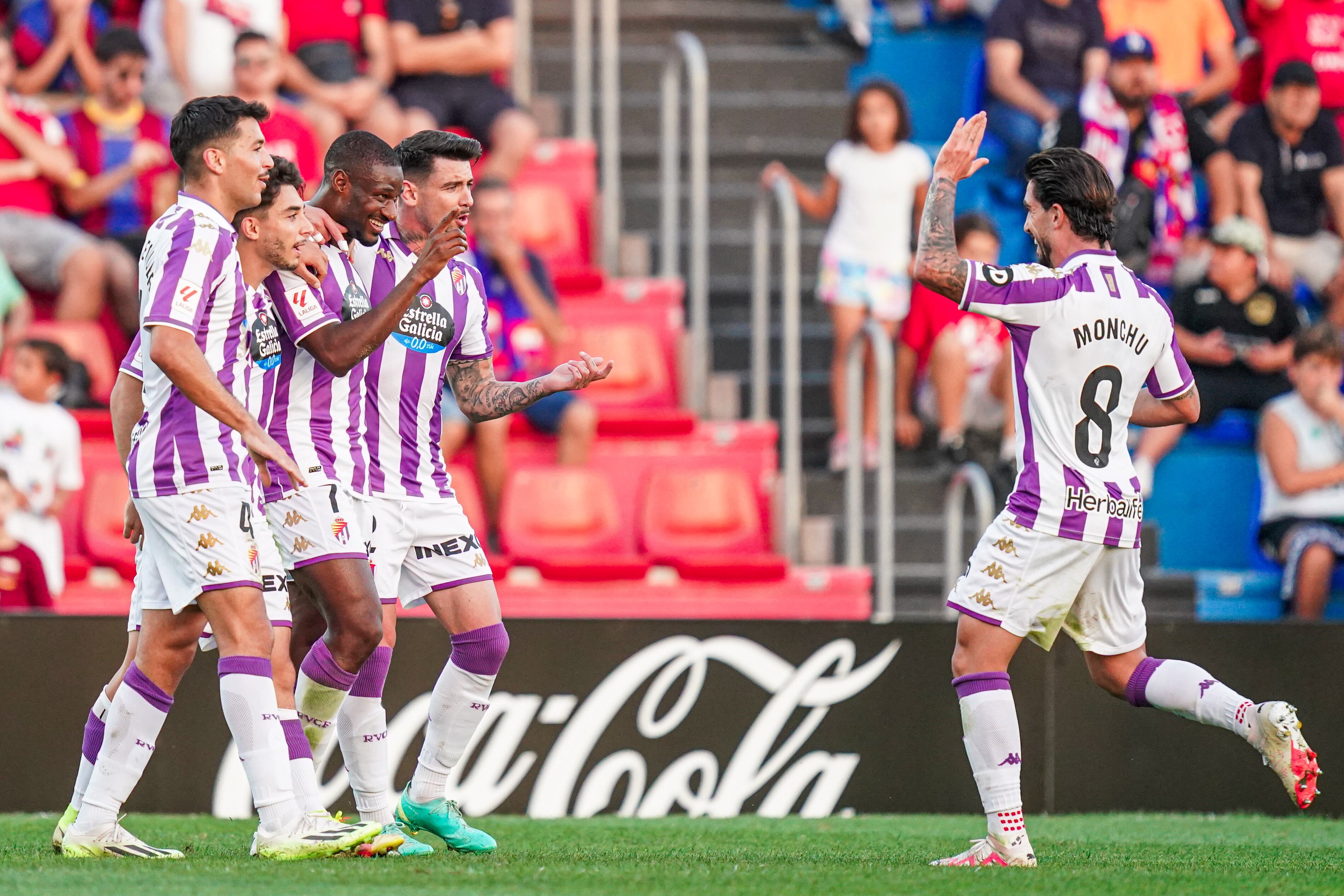 Los jugadores del Valladolid celebrando un gol esta temporada