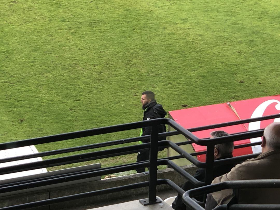 Juan Domínguez, en su último partido como entrenador del Real Unión