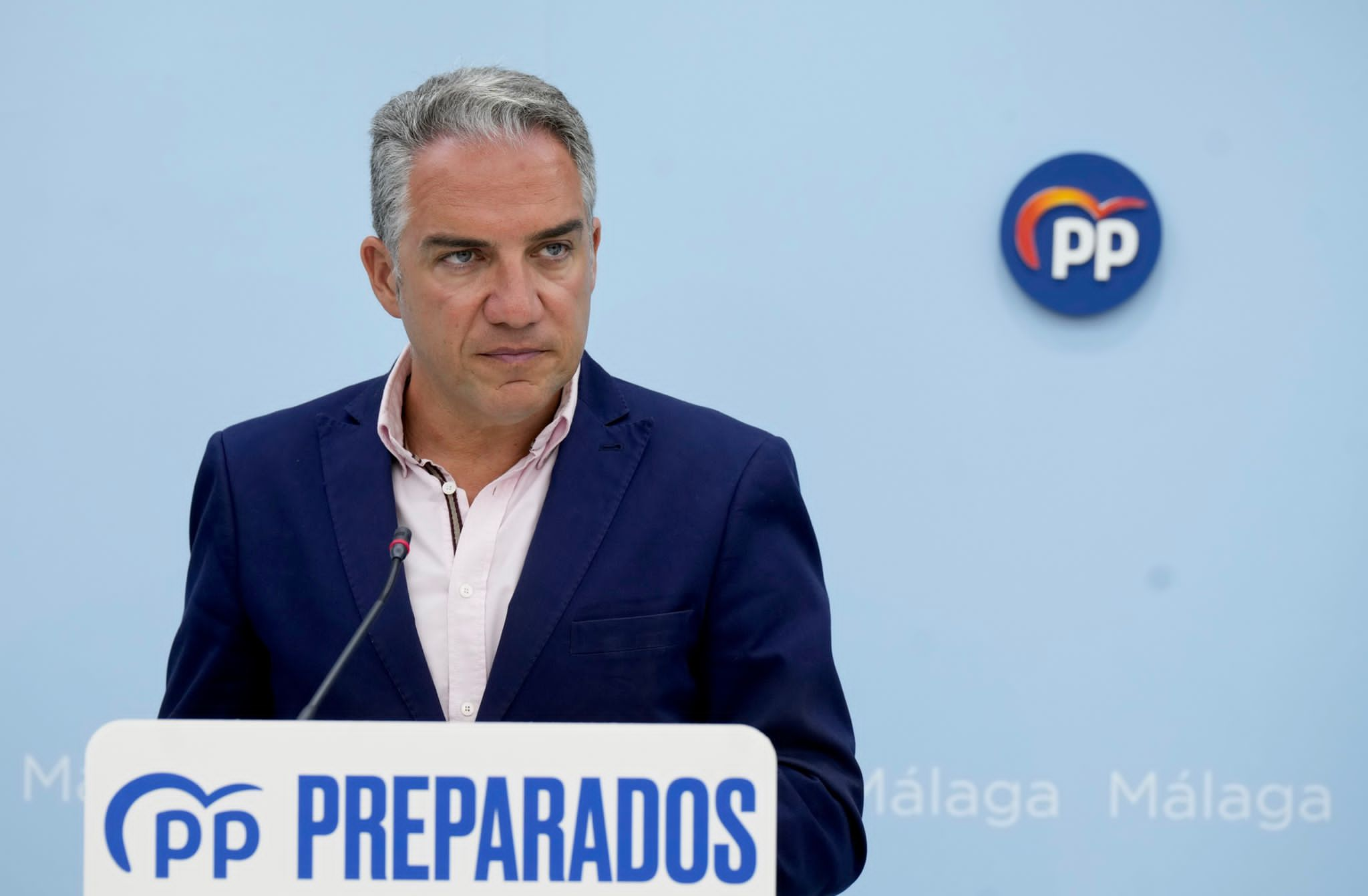 Elías Bendodo en la sede provincial de Málaga de PP