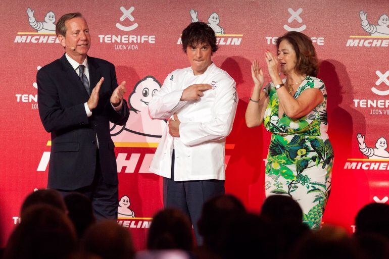 Jordi Cruz, tras recibir su tercera estrella Michelin en el Hotel Abama de Tenerife.