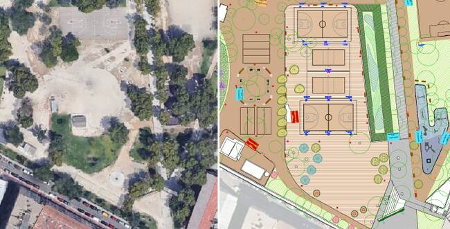 Ubicación de la nueva plaza "Cinco de Marzo" del parque Tío Jorge