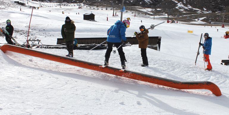 Snowpark de la estacón de esquí de Sierra Nevada(Granada)