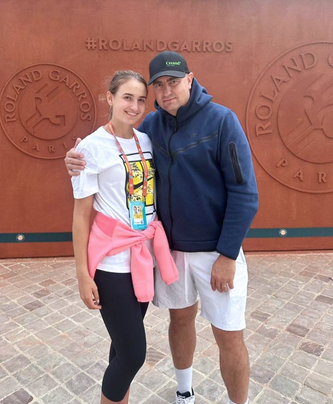 Vicky Jiménez i el seu pare, Joan Jiménez, a Roland Garros.