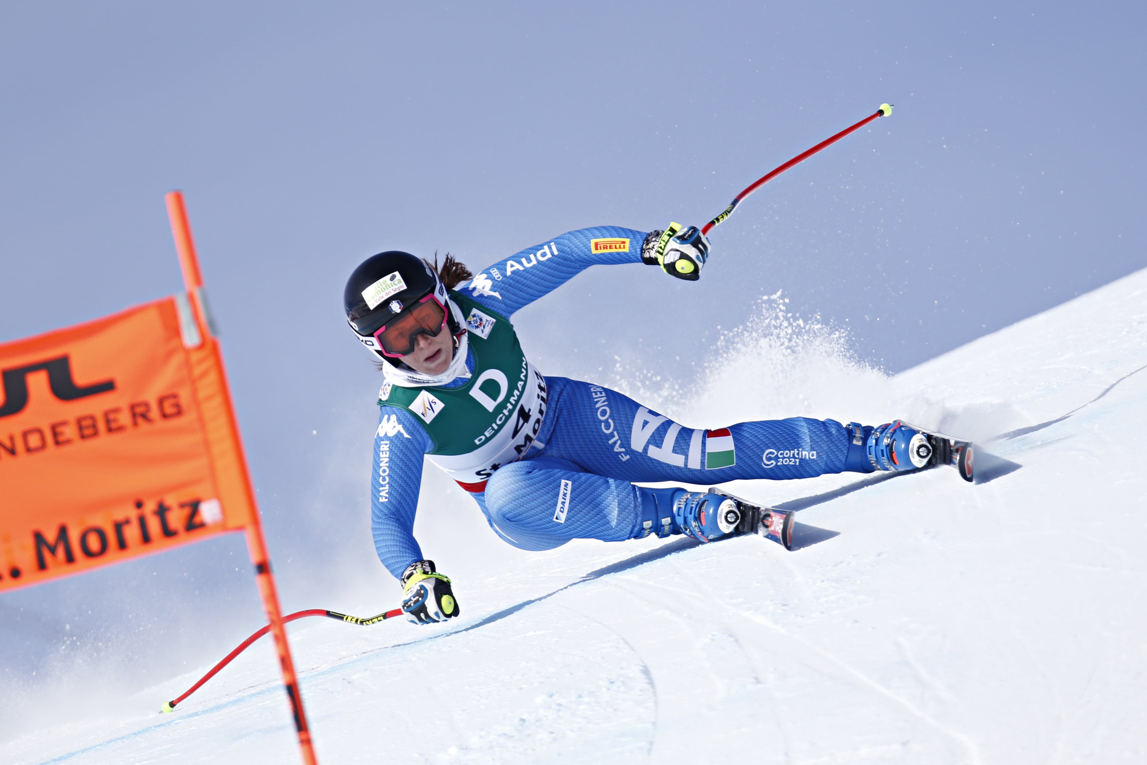 Elena Fanchini, durante una prueba disputada en 2017 en St. Moritz, Suiza