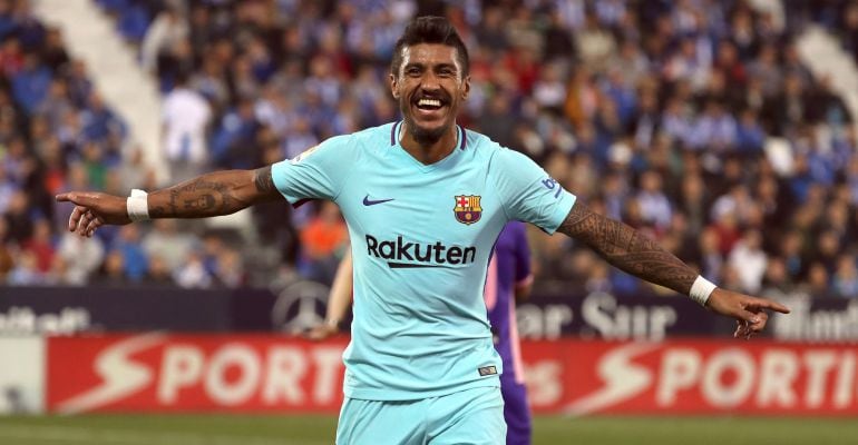 Paulinho festeja su tanto en Leganés