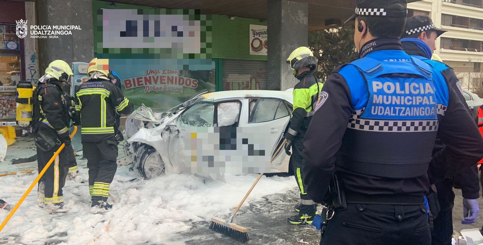 Fallece un conductor en un accidente en el barrio de San Juan en Pamplona