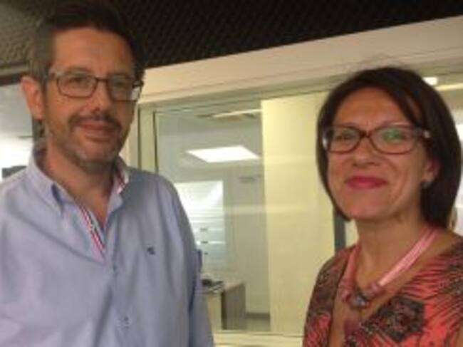 Victoria Sobrino, alcaldesa de Miguelturra, con el director de Ser Ciudad Real, Félix Amaya.
