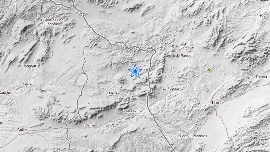 Punto dónde se ha registrado el terremoto