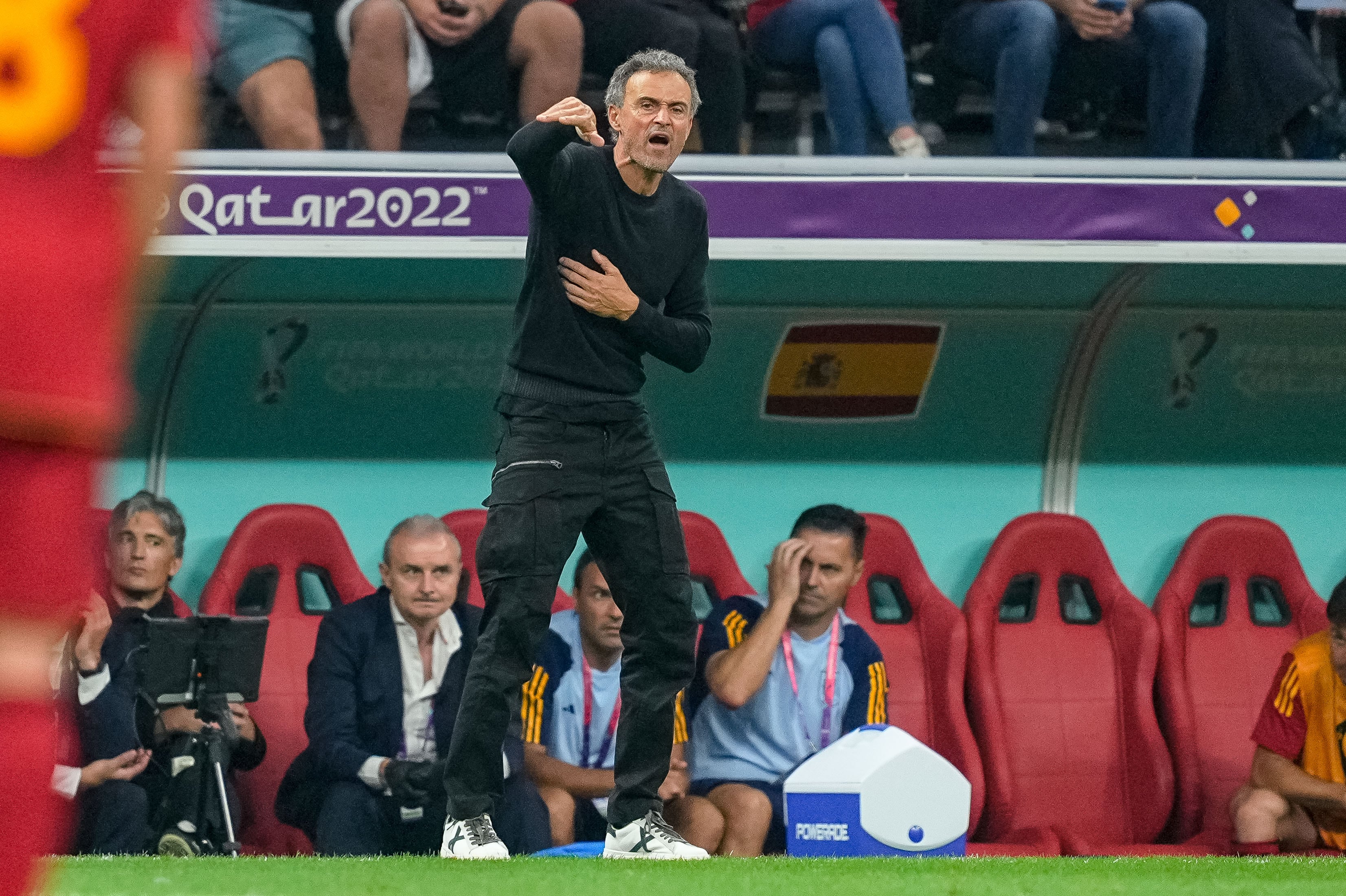 Luis Enrique durante el partido ante Alemania.