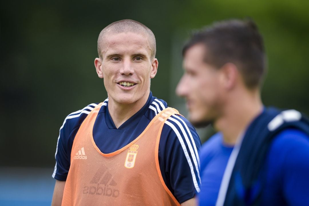 Lolo González durante un entrenamiento en El Requexón.