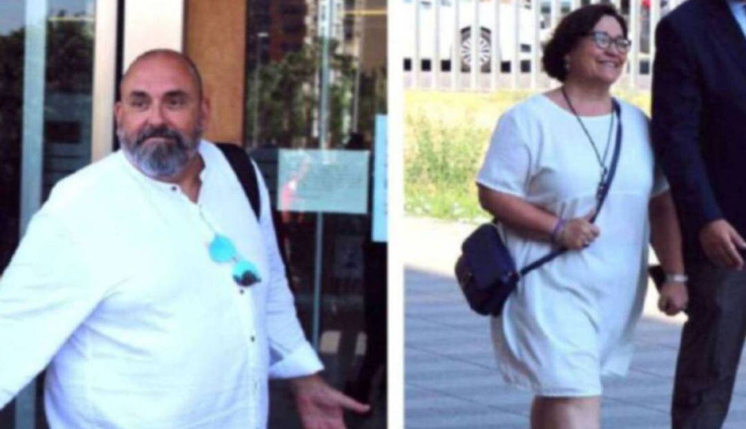 Imagen de Enric Nomdedéu y Ali Brancal en los juzgados.