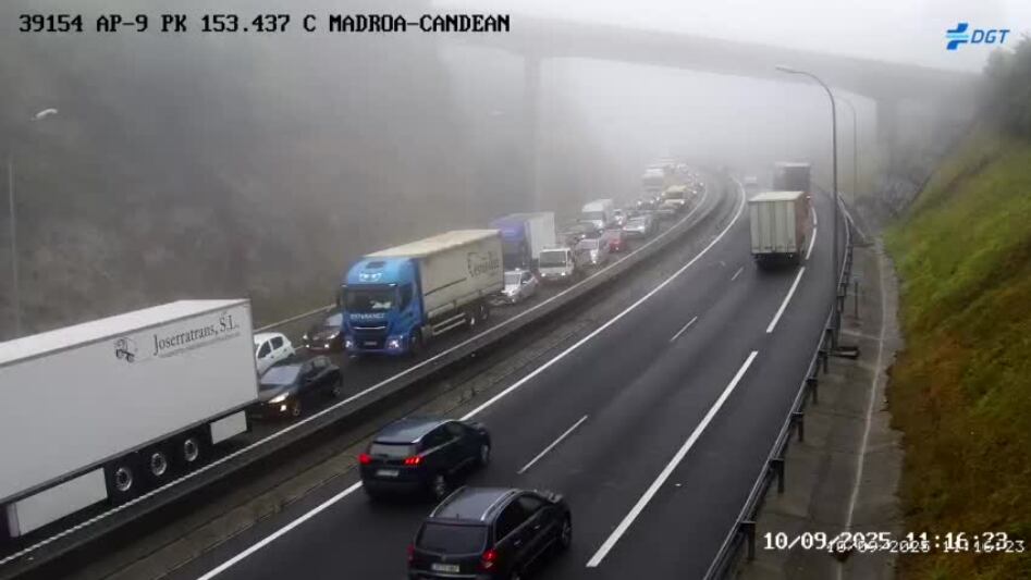 Retenciones en la AP-9 a la altura de A Madroa este miércoles alrededor de las 11h00