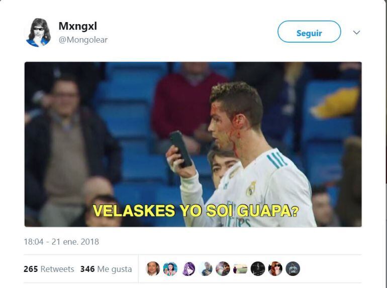 Montaje en las redes sociales con la imagen de Cristiano 