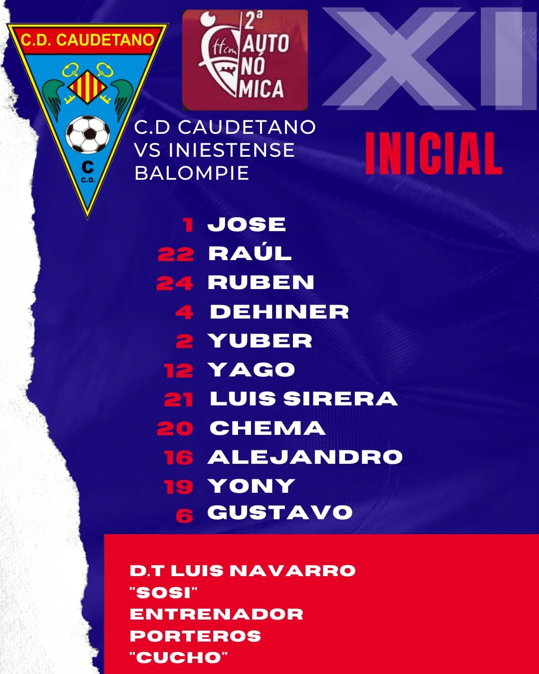 Alineación inicial