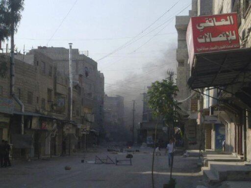 Los manifestantes en la zona de Al-Tadamun en Damasco