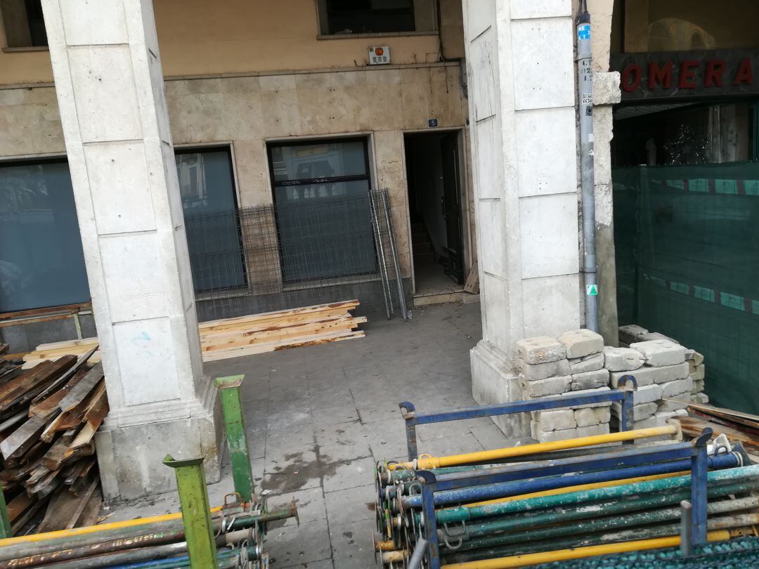 Imagen de archivo de los preparativos de la demolición del edificio