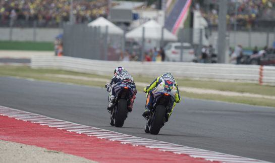 Lorenzo y Rossi, en el último GP de San Marino.