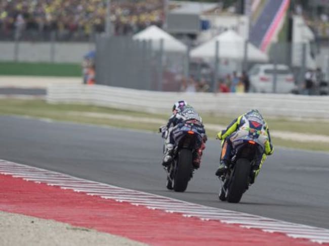Lorenzo y Rossi, en el último GP de San Marino.