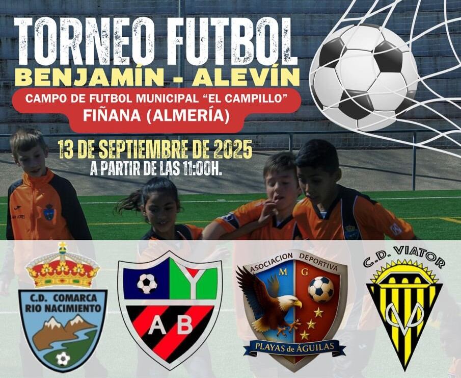 Cartel del torneo que organiza el CD Comarca Río Nacimiento y su Escuela de Fútbol.