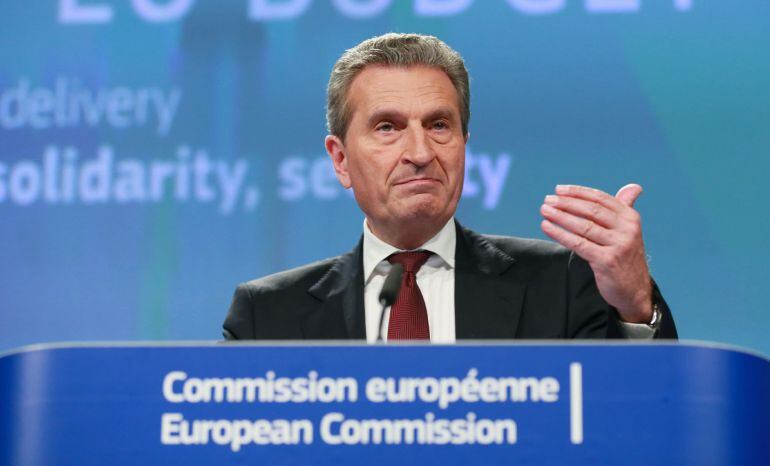 El comisario europeo de Presupuestos, Günther Oettinger.