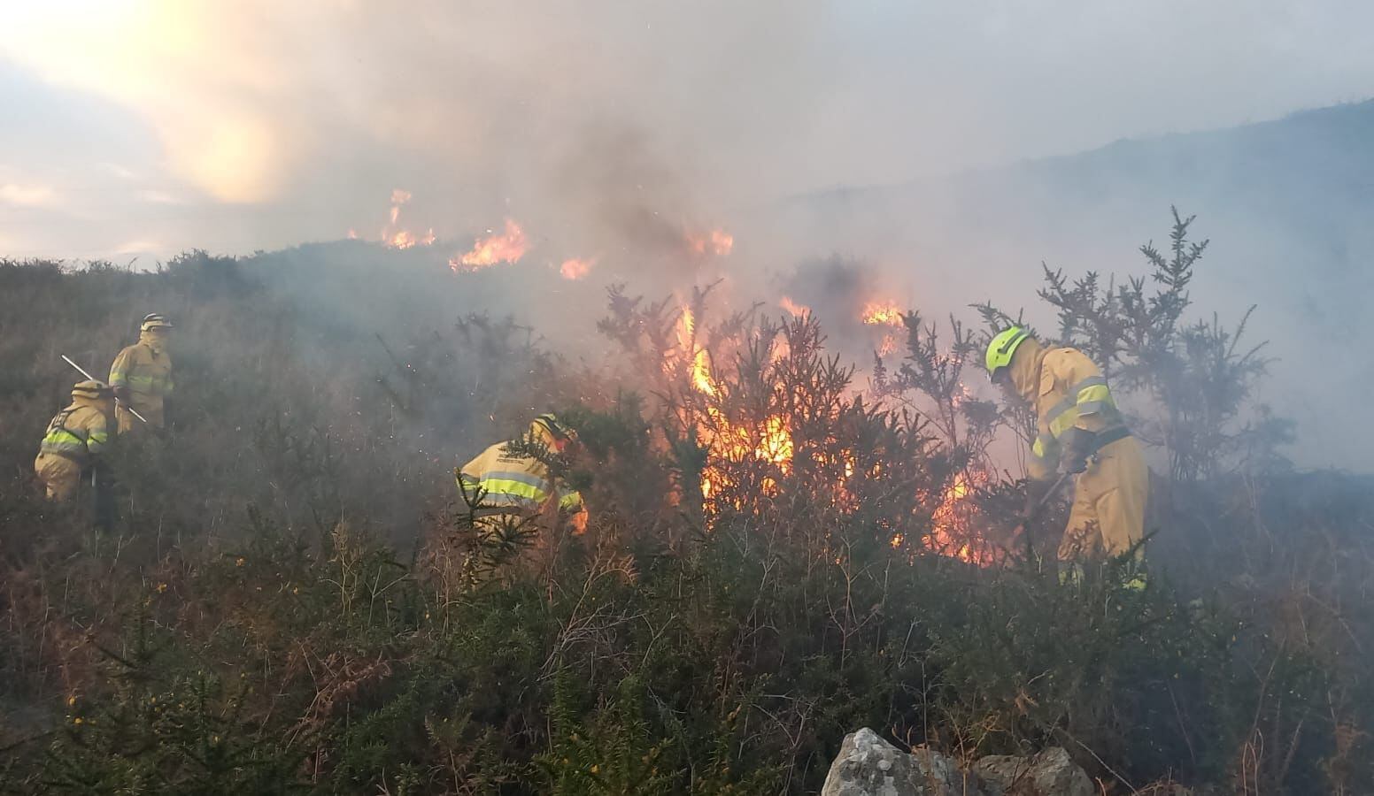 Incendio forestal en Toranzo.