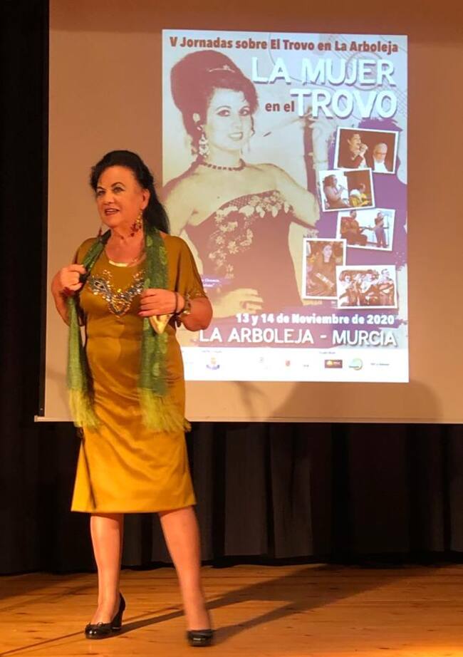 Dolores Terrer Orozco, Loli de los Parises, en su homenaje en La Arboleja (V Jornadas sobre el trovo 2020).