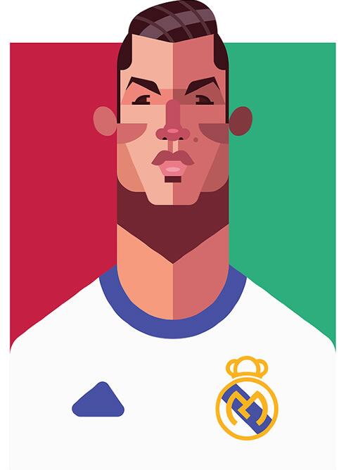 Ilustración de Cristiano Ronaldo hecha por Daniel Nyari