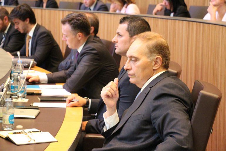 El grup liberal durant la celebració del Debat d'Orientació política d'avui al Consell General. El primer grup de l'oposició sotmet sumar-se al pacte d'Estat per Europa a obtenir tota la informació sobre l'afer BPA.