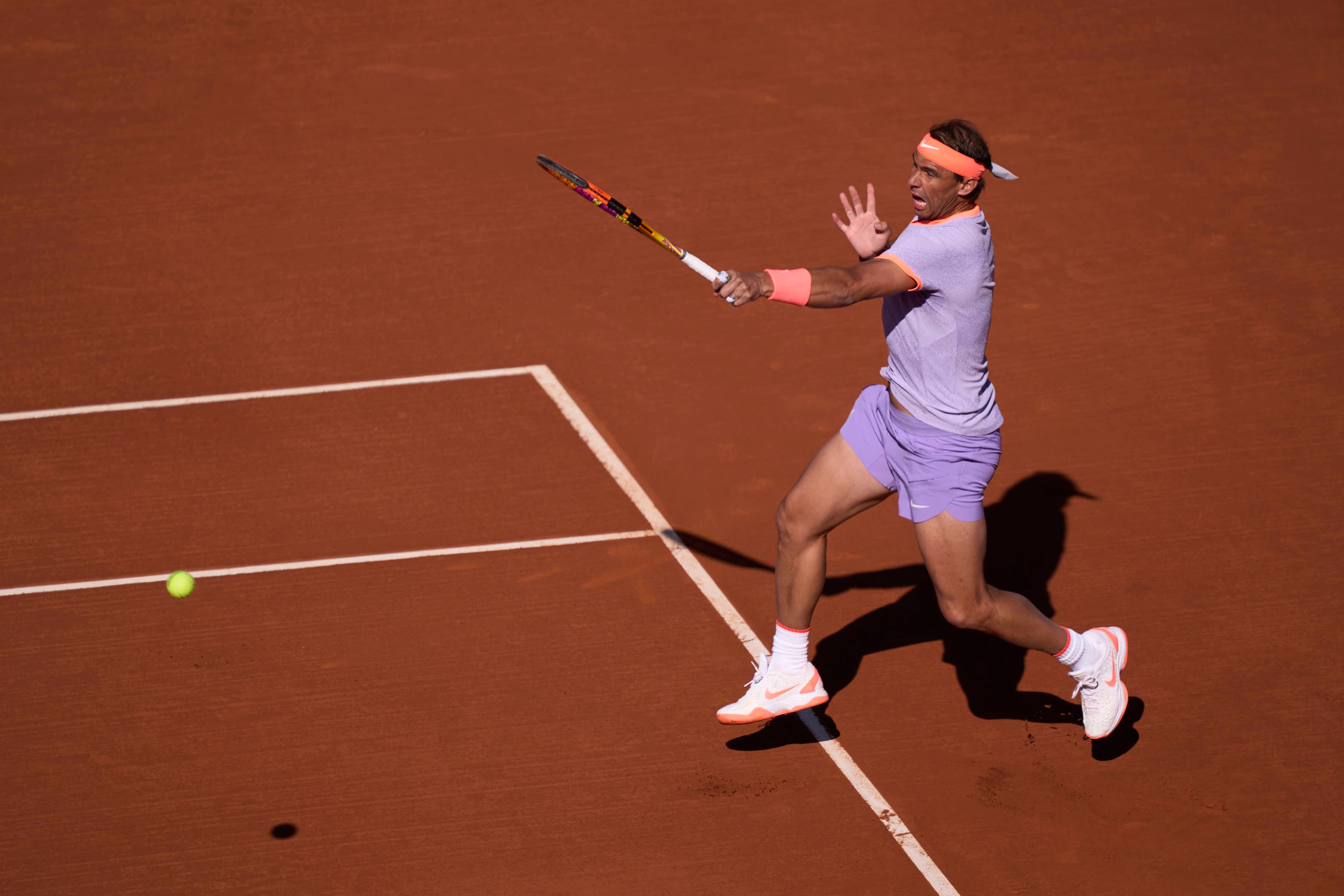 Rafa Nadal, en su debut en el Torneo Conde de Godó ante el italiano Cobolli