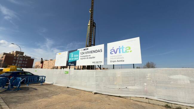 Imagen del solar en donde se construyen las 124 viviendas a "precios asequibles" en el barrio del Polígono de Toledo