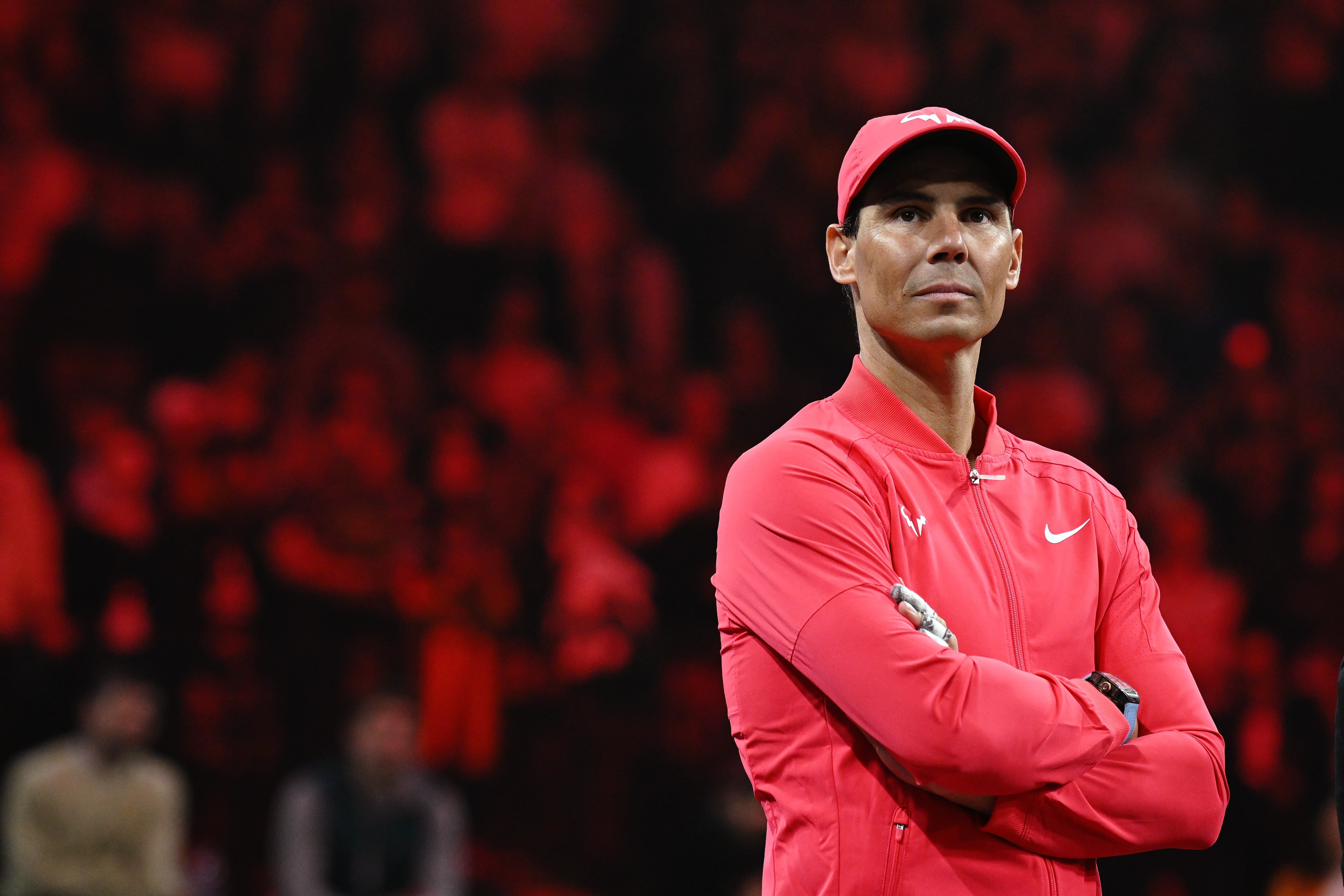 Rafa Nadal, en la exhibición contra Carlos Alcaraz disputada en Las Vegas. (Photo by Candice Ward/Getty Images for Netflix © 2024)