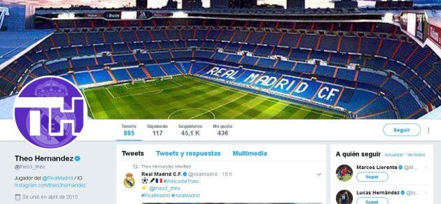 El nuevo perfil de Theo en Twitter.