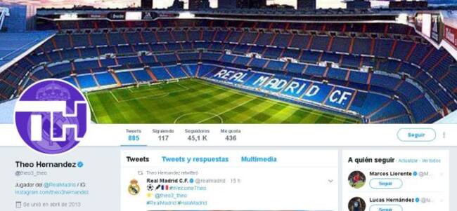 El nuevo perfil de Theo en Twitter.
