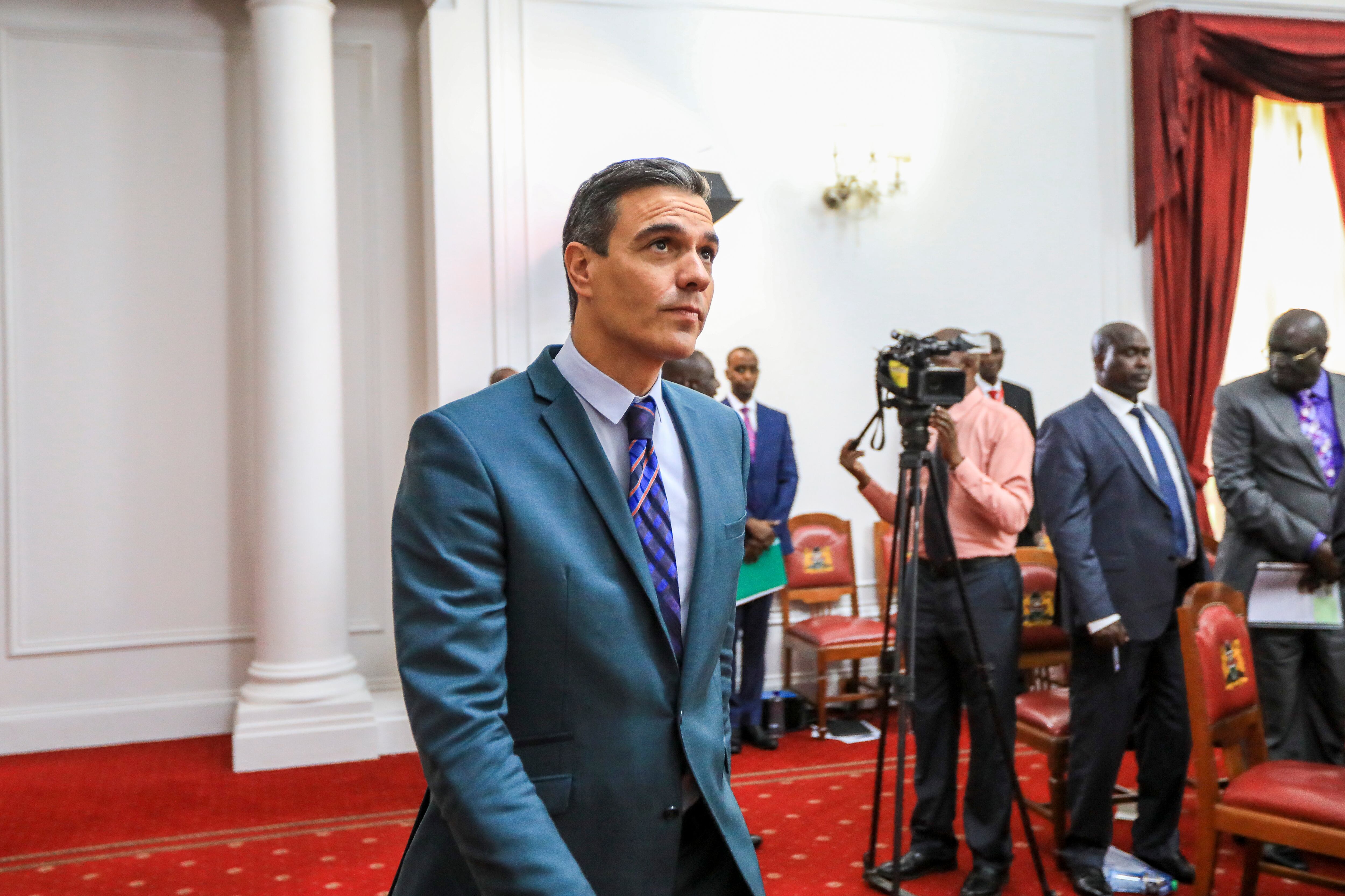 El presidente del Gobierno, Pedro Sánchez, em Kenia.